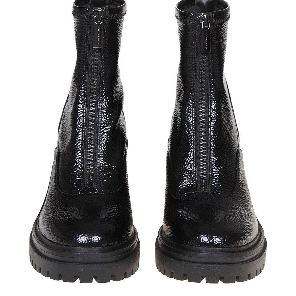 NEW Michael Kors Cyrus booties in black patent leather - Picture 2 of 12